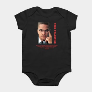 Free Palestine Malcolm X Baby Bodysuit